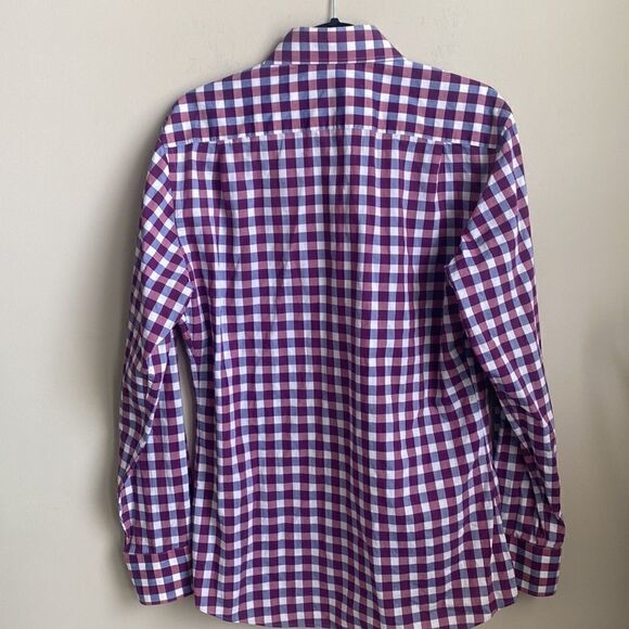 J. Hilburn by Tessitura Monti Checkered Button Front Shirt M - Picture 4 of 8